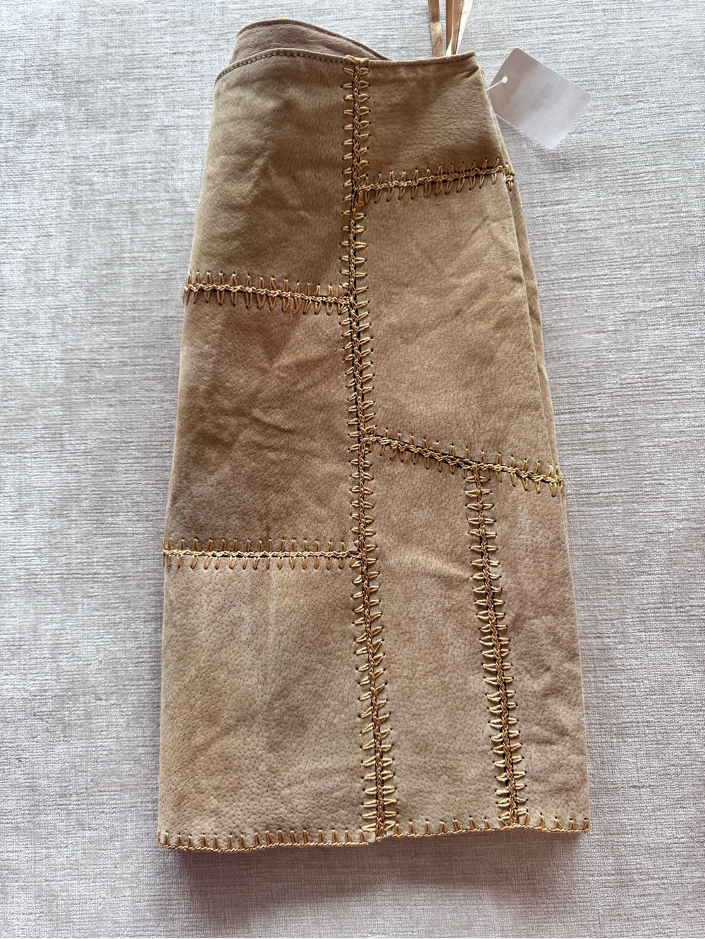 Vintage leather mini skirt. Original with tags.